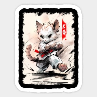 Karate cute tiger Sticker